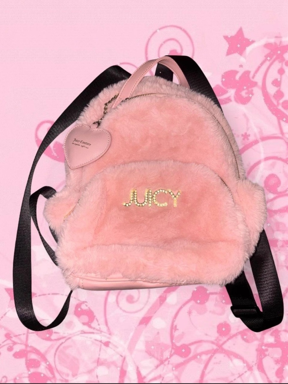Juicy Couture Pink Faux Fur Mini Backpack